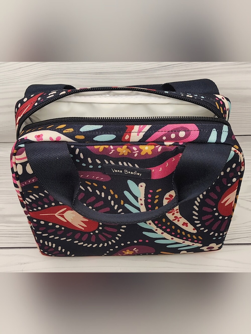 Vera Bradley Navy Paisley Lunch Bag Office School - Picture 8 of 10